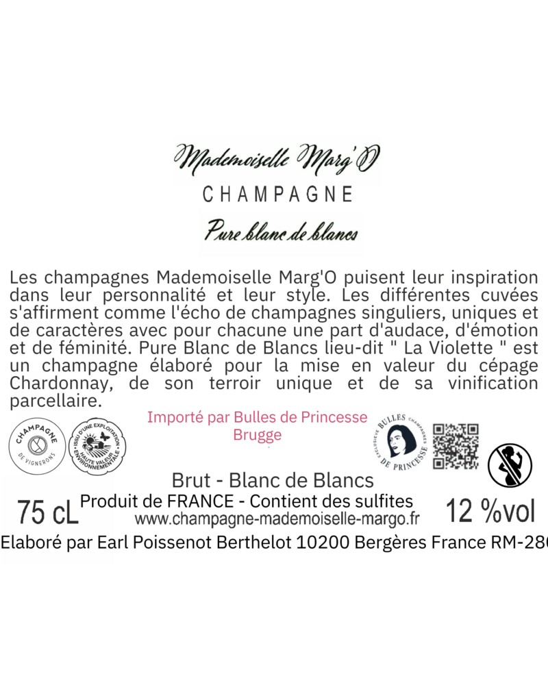 Mademoiselle Marg'o – Pure Blanc de Blancs – Lieu-dit 'La Violette' - Afbeelding 3