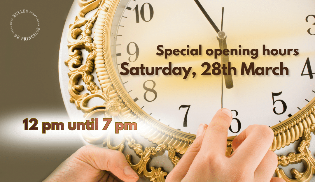 Zaterdag 28 maart – uitzonderlijke openingsuren
